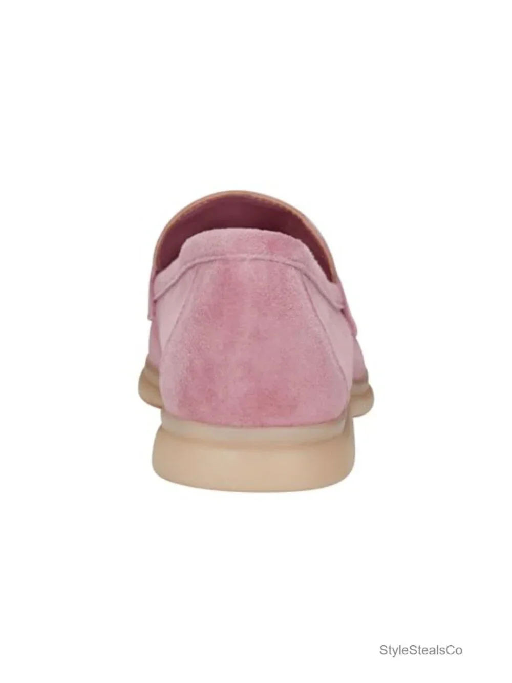 Suede Loafer with Slip-On Closure, Almond Toe, 0.87